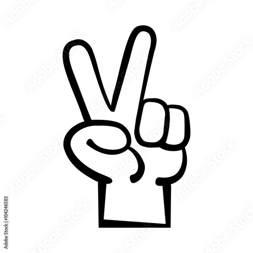 Peace Sign Fingers Hand Vector Icon