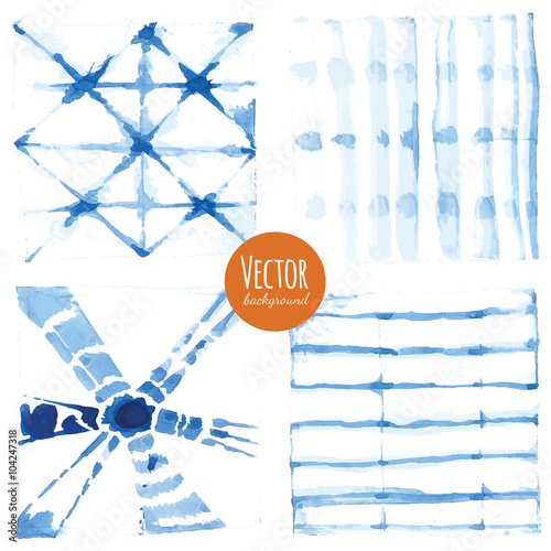 Abstract tie dyed watercolor backgrounds in vector.