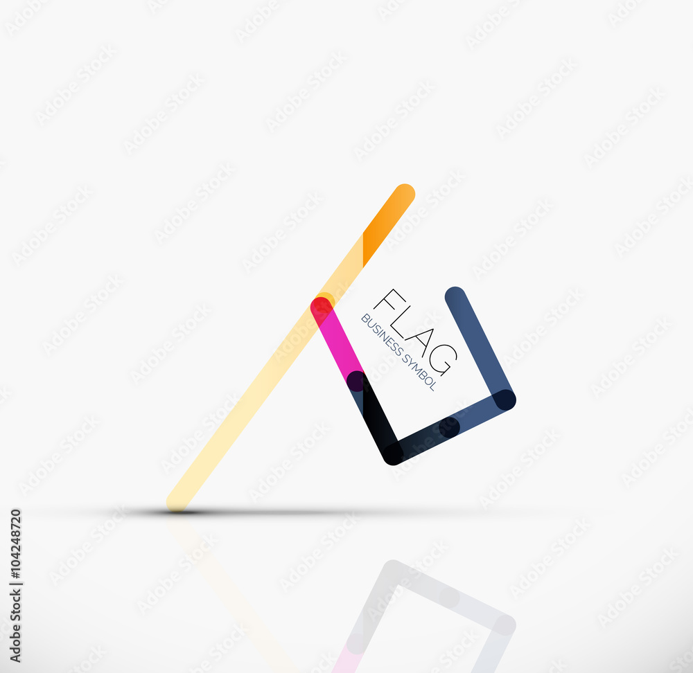 Logo flag, abstract linear geometric business icon Logo flag, abstract linear geometric business icon