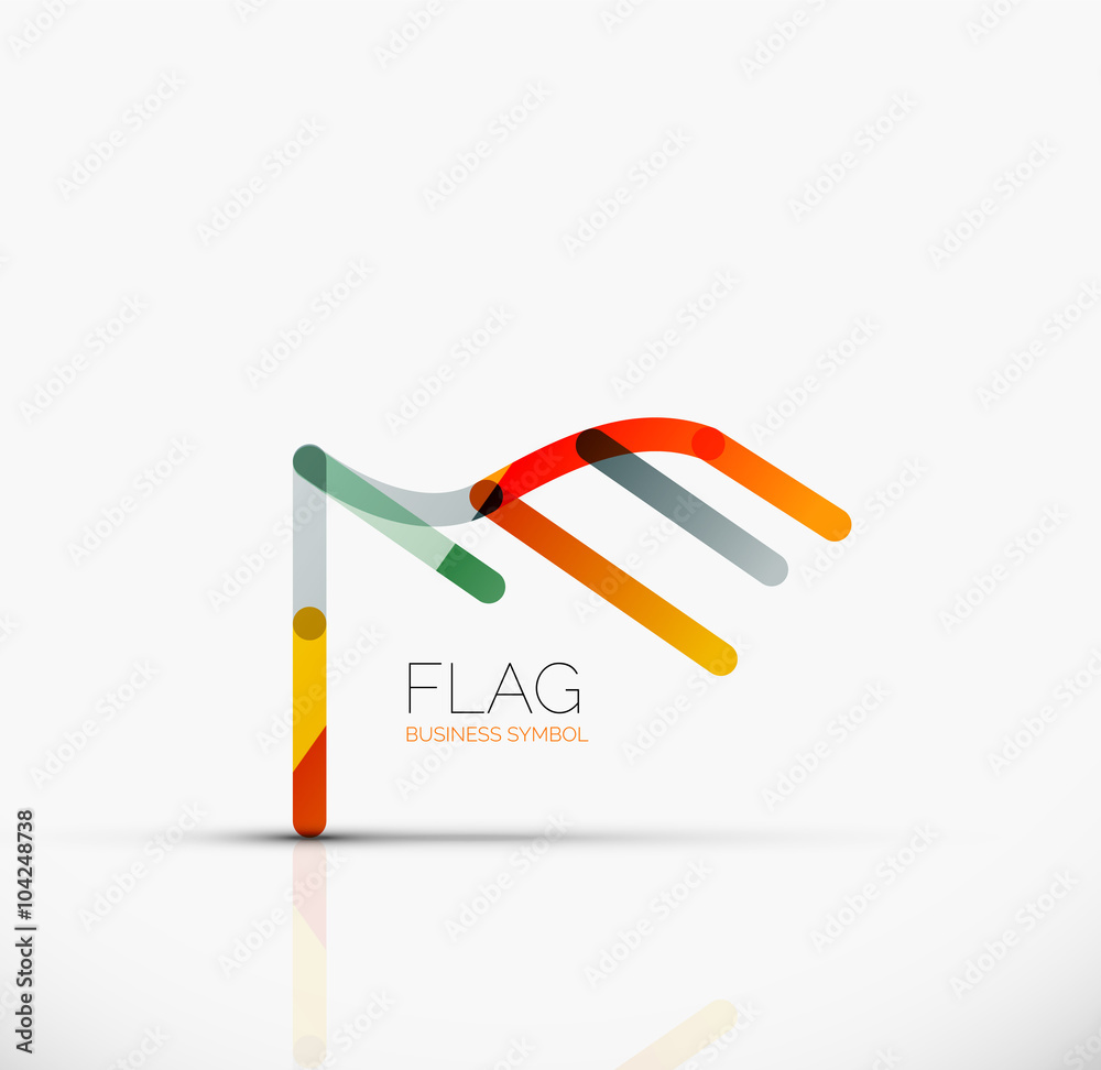 Logo flag, abstract linear geometric business icon Logo flag, abstract linear geometric business icon