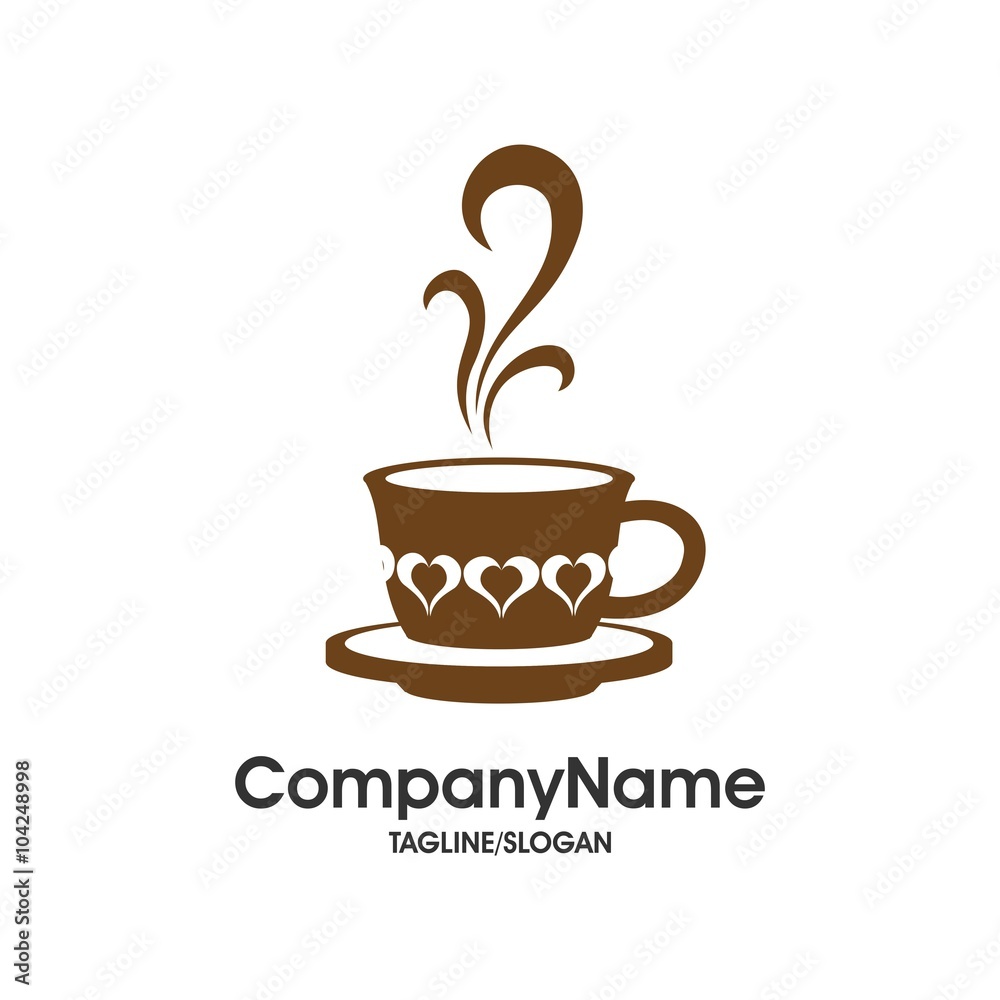 Obraz premium Coffee and Tea Cafe logo icon vector