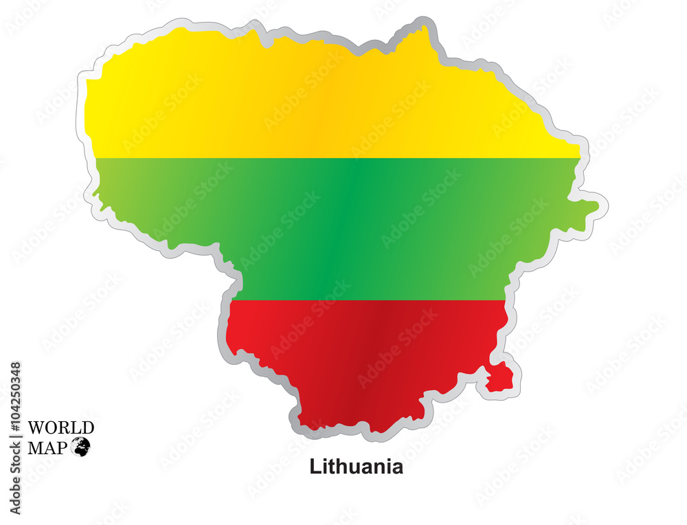 Map Lithuania.Map with flag. Map Lithuania.Map with flag.