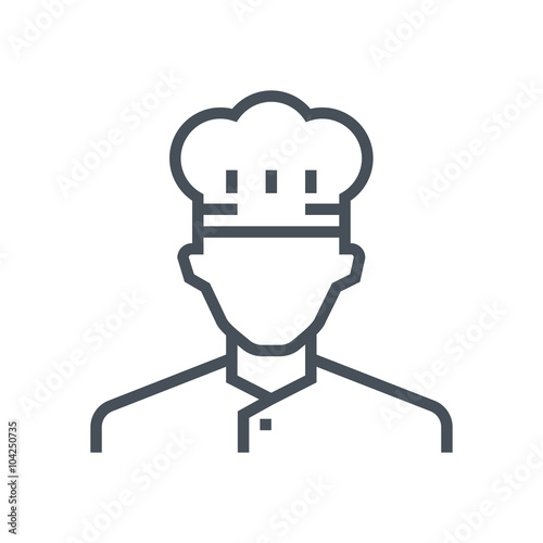 Kitchen, cook hat, cook knife icon
