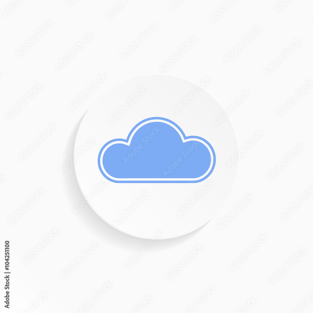 Vector icon - blue cloud in a white circle Vector icon - blue cloud in a white circle
