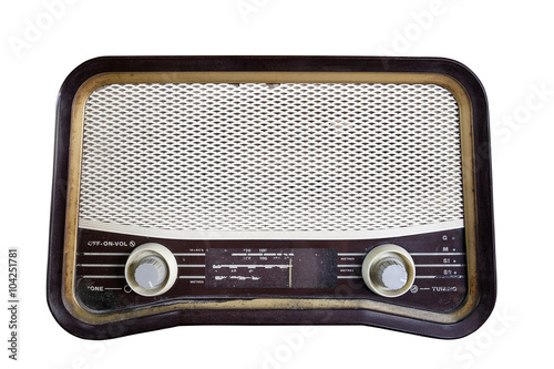 Old radio, isolated on white background
