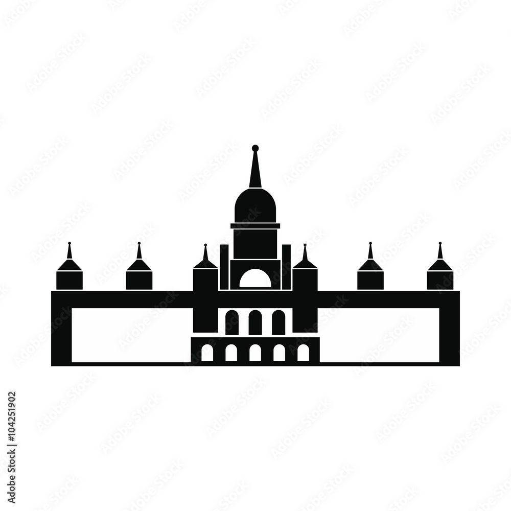 Almudena Cathedral, Madrid icon, simple style Almudena Cathedral, Madrid icon, simple style