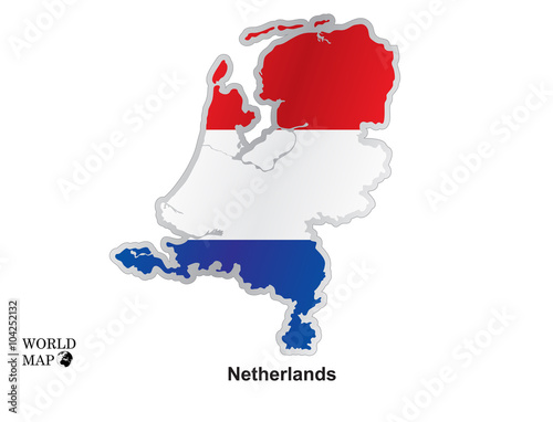 Map Netherlands. Map with flag.