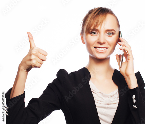 young business woman with mobile phone