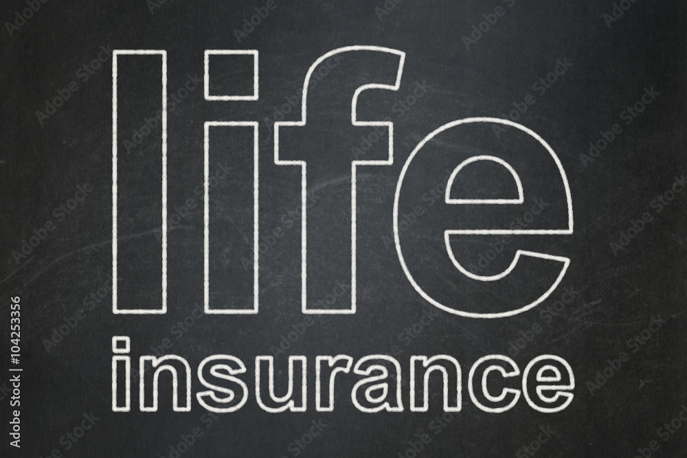 Obraz premium Insurance concept: Life Insurance on chalkboard background