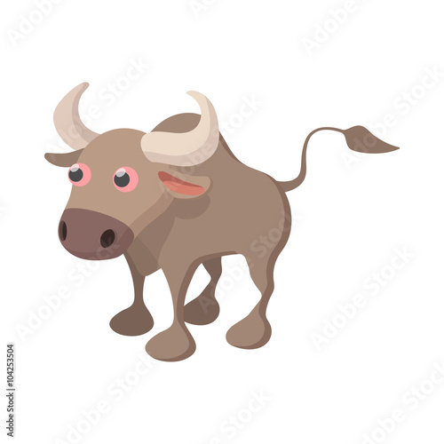 Bull icon, cartoon style