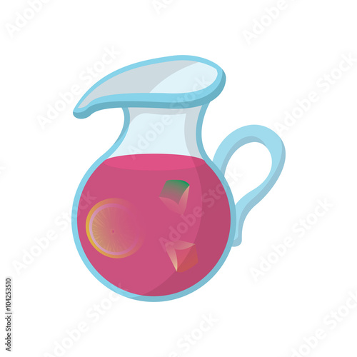 Jar of fresh sangria icon, cartoon style