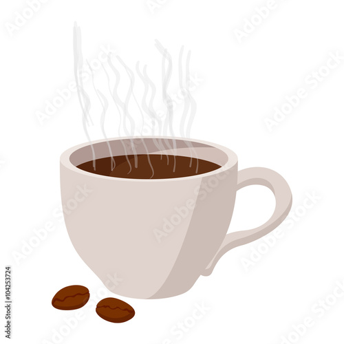 Cup of coffee icon, cartoon style