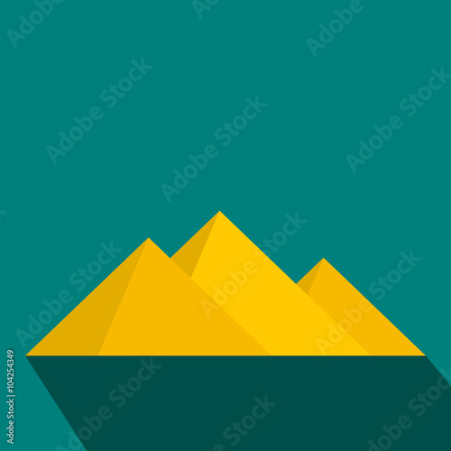 Pyramids of Egypt icon, flat style
