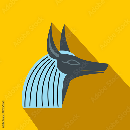Anubis head icon, flat style 
