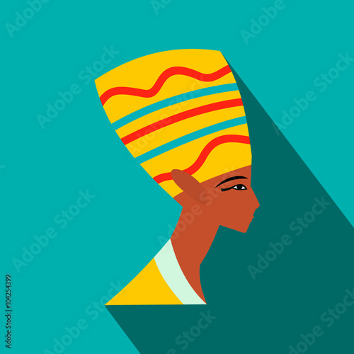 Head of Nefertiti icon, flat style
