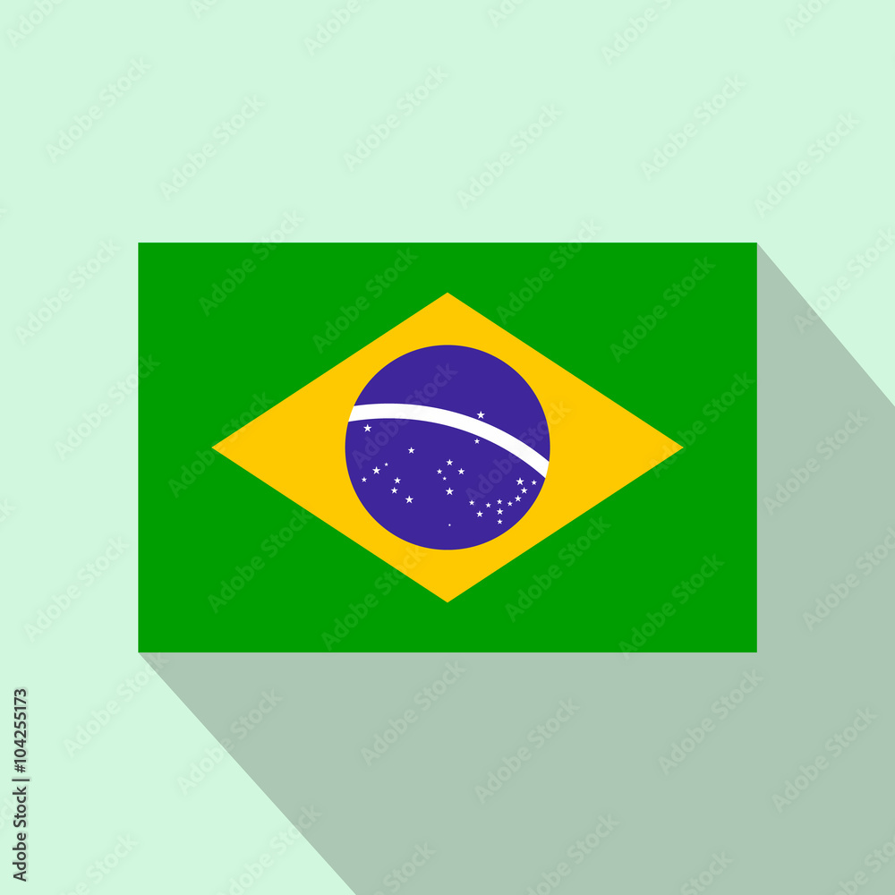 Fototapeta premium Flag of Brazil icon, flat style