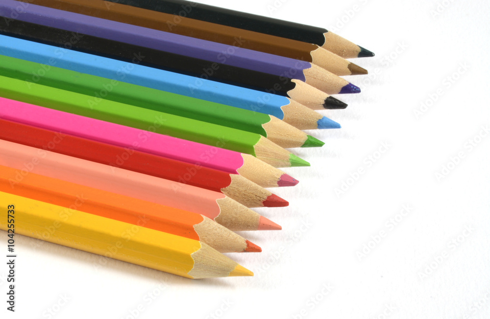 Colour pencils isolated on white background Colour pencils isolated on white background