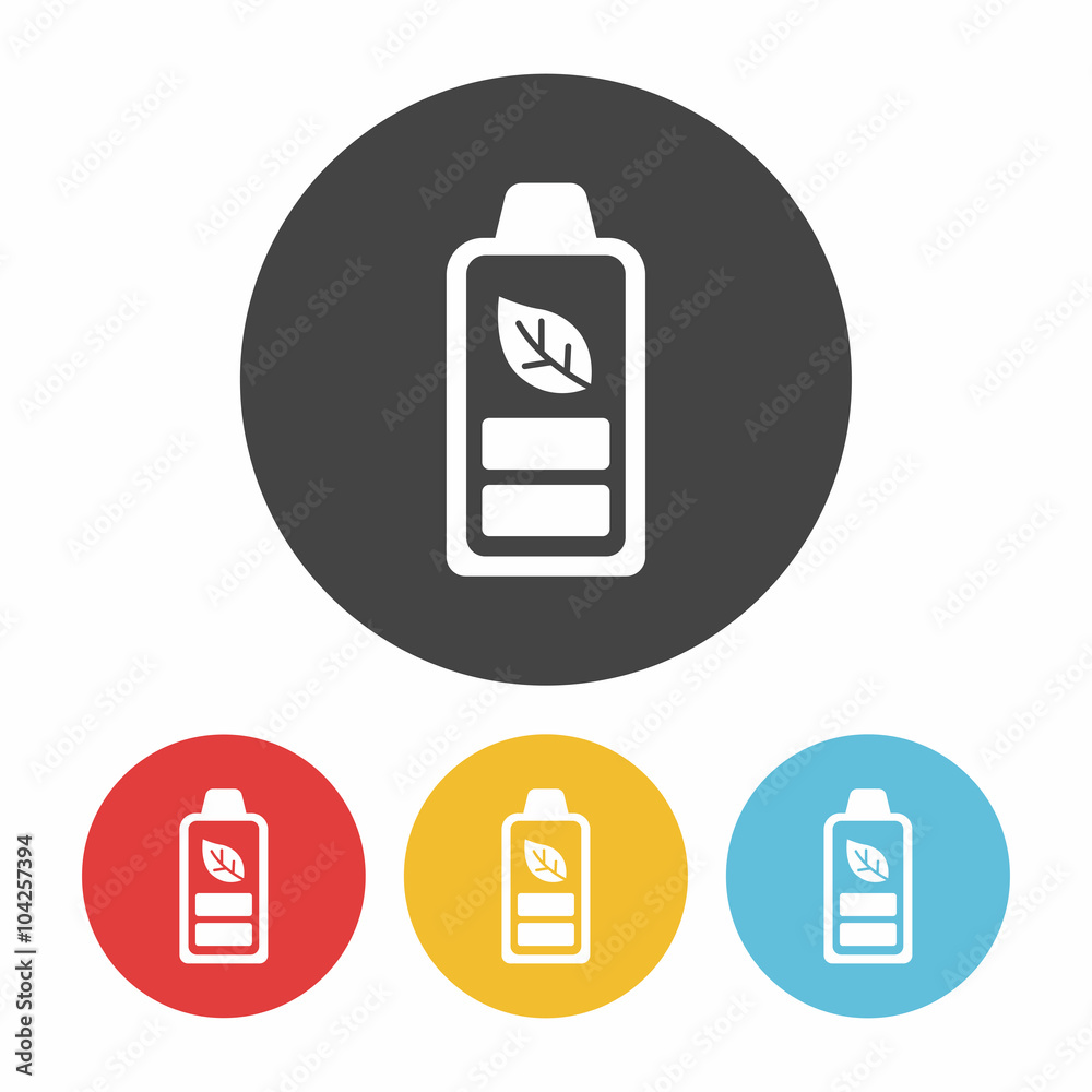 Environmental protection concept battery icon Environmental protection concept battery icon