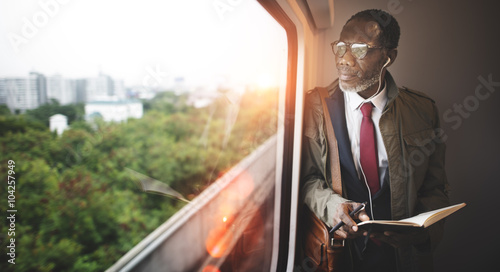 Businessman Travel Passenger African Descent Concept photo