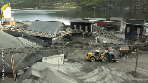 Aerial drone shot of a quarry
