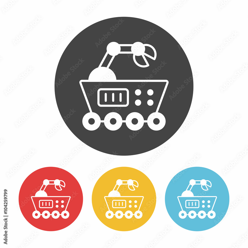 Space machine robot icon