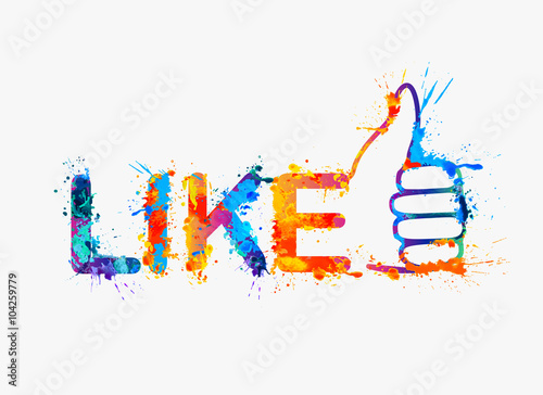Like. Thumb up. Splash paint