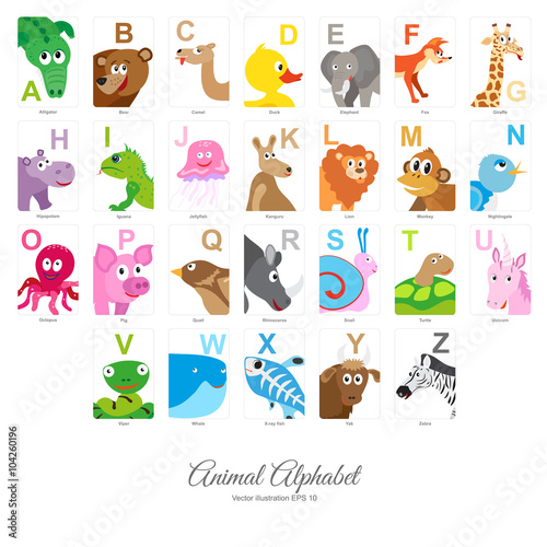 Flat Animal Alphabet photo