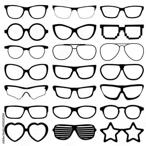 glasses icons on white background. Vector illustration