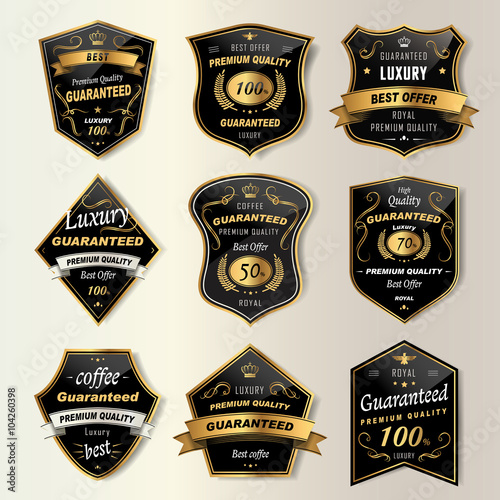 premium coffee labels collection set