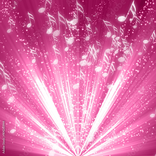 Musical notes on background