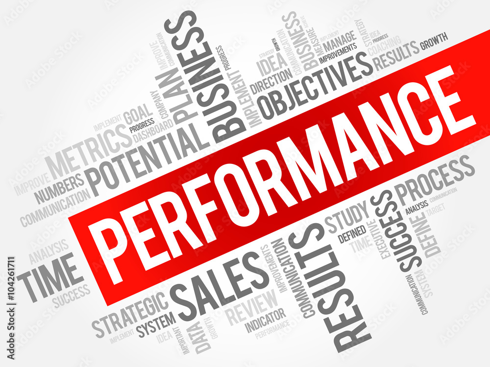 PERFORMANCE word cloud, business concept background