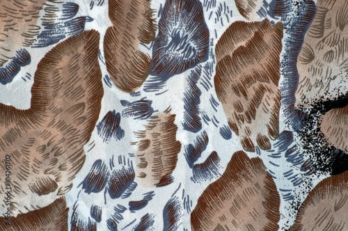 Colourful fabric with animal print white and brown