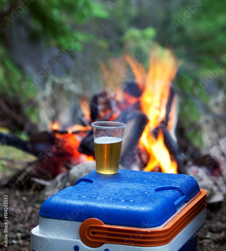 campfire and cum of beer