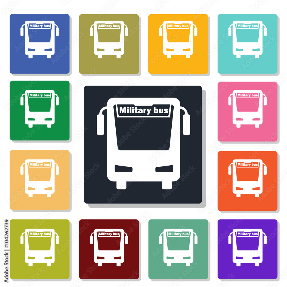military bus icon military bus icon