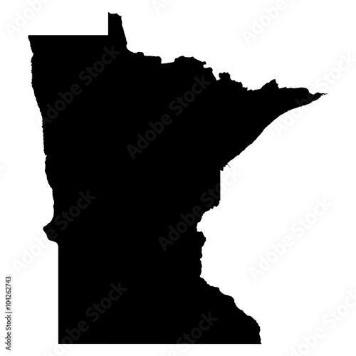 Minnesota black map on white background vector photo