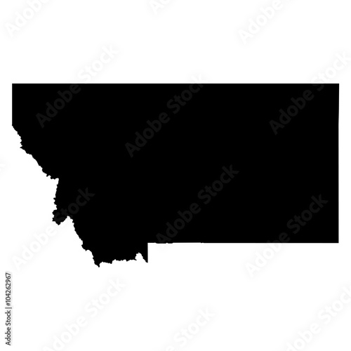 Montana black map on white background vector
