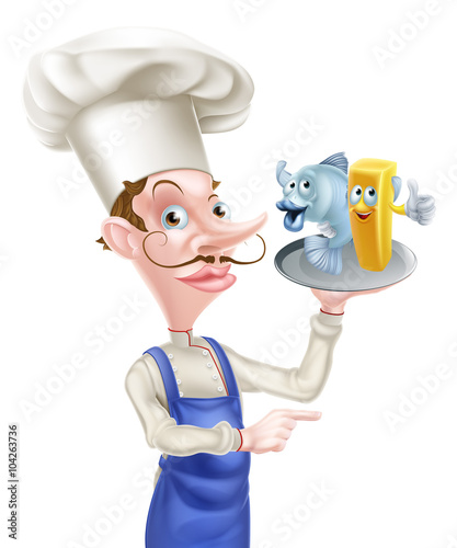 Cartoon Fish and Chips Chef...