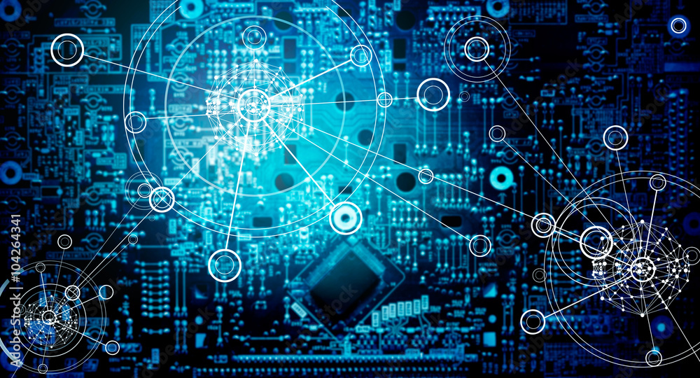 Electronic circuit network grunge background Electronic circuit network grunge background