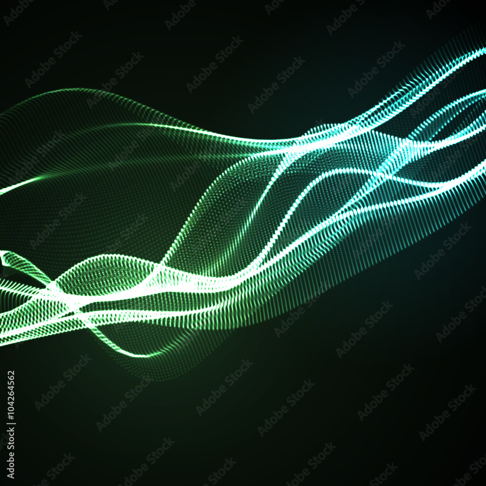 3D illuminated neon digital wave 3D illuminated neon digital wave