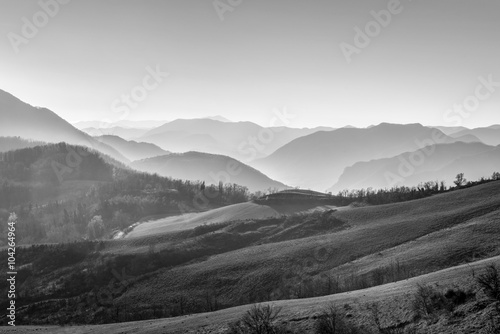 Panorama colline bolognesi, italia.