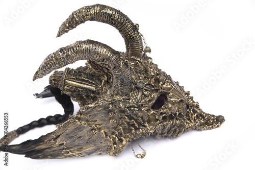 Scary steel mask with horns 