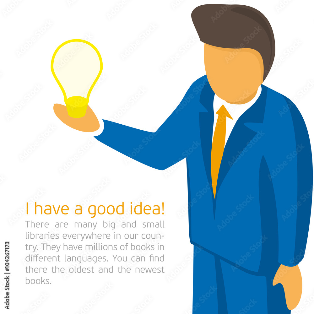 Businessman holding a light bulb. Businessman holding a light bulb.