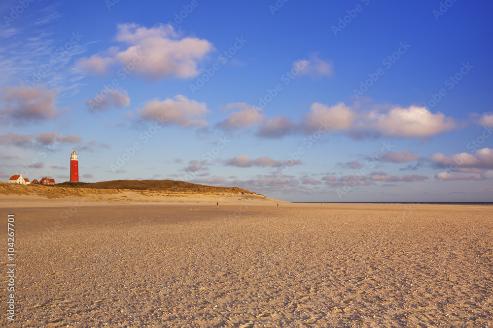 Lighthouse on Texel island in The Netherlands in morning light