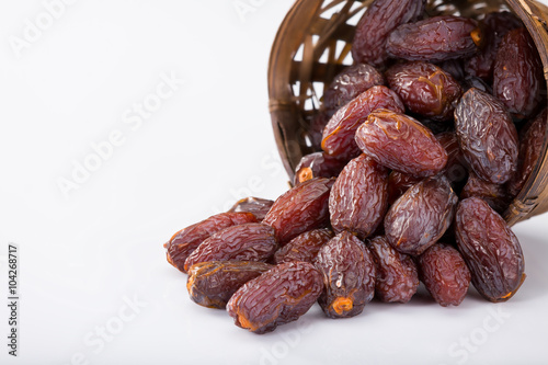 Date Palm on White Background