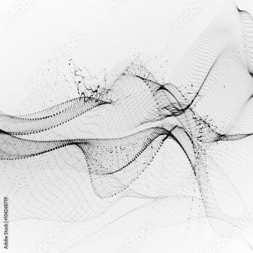 3D ink stylized digital wave