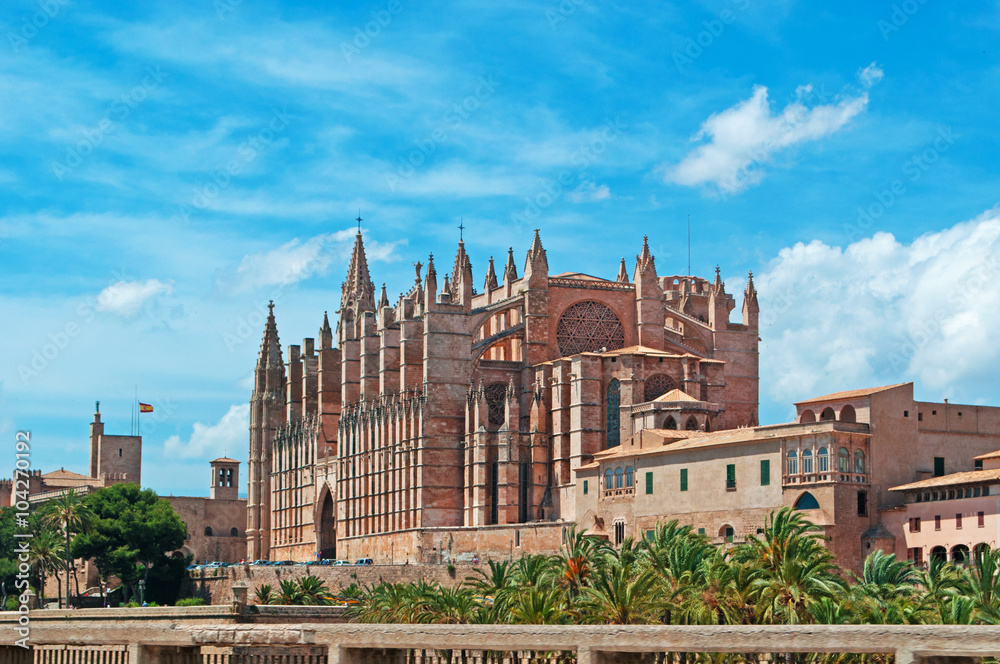 Mallorca, Isole Baleari, Spagna: la cattedrale La Seu di Palma, chiesa di Santa Maria, giugno 11, 2012