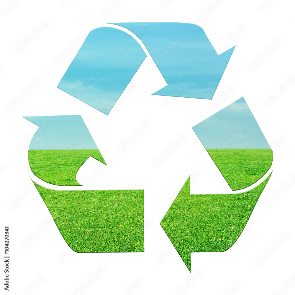 Three recycling arrows isolated on white, recycle concept Three recycling arrows isolated on white, recycle concept