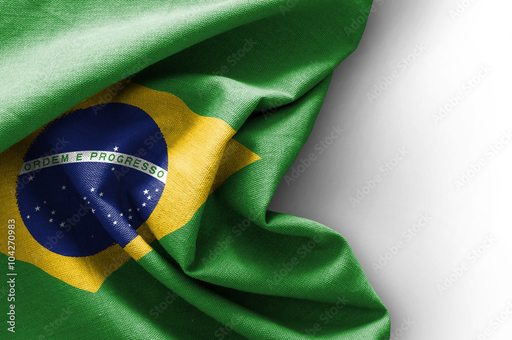 Fototapeta premium Flag of Brazil on white background