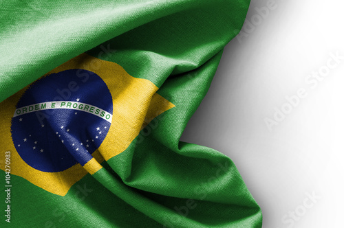 Flag of Brazil on white background photo