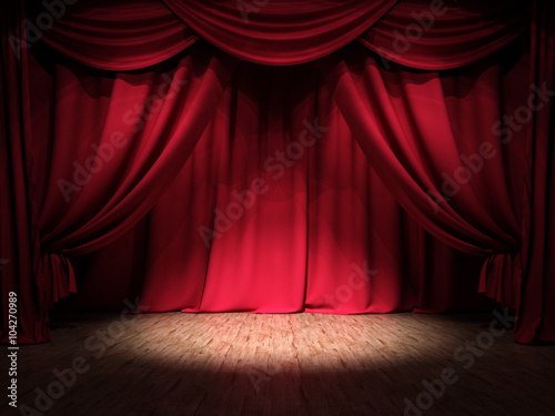 Show Bühne Rote Vorhänge Spotlight